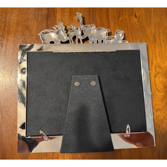 Michael Aram Frame, Pink Enamel Metal w/ Elephant Lion Zoo Animals 5x7 EUC - Picture 4 of 5